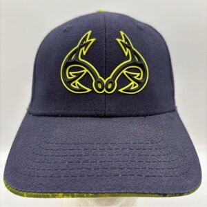 Realtree Fishing Men’s Outdoor Cap Navy Snapback Hat Deer Antler Q3 Tech Coastal